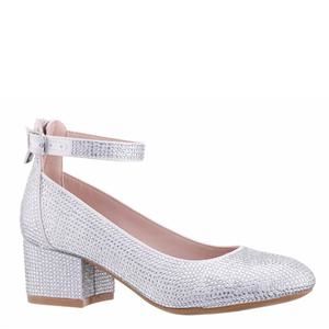 NEW NINA kid's lennie heels in white shimmer